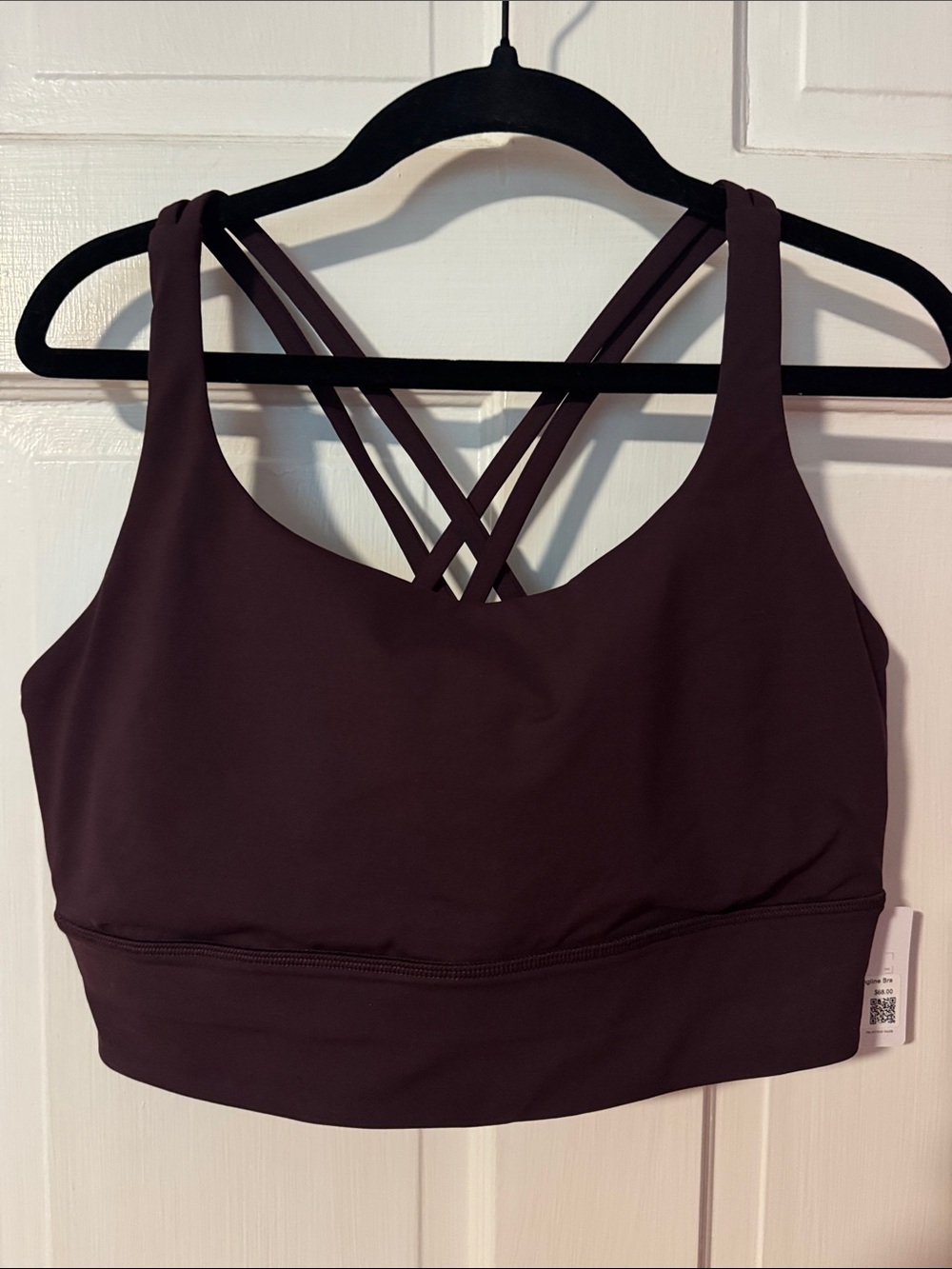 NWT Lululemon Energy Longline Sports Bra Size 12 Deep Plum